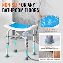 Scaun de duș VEVOR, scaun de duș reglabil în înălțime cu suport transversal, scaun de duș pentru interiorul dușului sau căzii, scaun pentru cadă de baie antiderapantă scaun pentru persoane vârstnice cu handicap, capacitate 226,8 kg