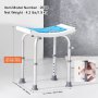 VEVOR Shower Chair, Adjustable Height Shower Stool, Shower Seat for Inside Shower or Tub, Non-Slip Bench Bathtub Stool Seat for Elderly Disabled Handicap, 350 LBS Capacity