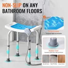 VEVOR Shower Chair, Adjustable Height Shower Stool, Shower Seat for Inside Shower or Tub, Non-Slip Bench Bathtub Stool Seat for Elderly Disabled Handicap, 350 LBS Capacity