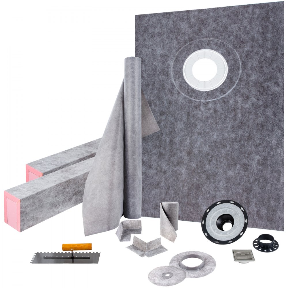 VEVOR Waterproofing Shower Kit Suihkusarjan allas 38''x60'' offset Drain ABS:llä