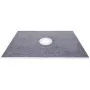 VEVOR Shower Curb Kit, 38\"x60\" Watertight Shower Curb Overlay with 4\" PVC Central Bonding Flange, 4\" Stainless Steel Grate, 2 Cuttable Shower Curb and Trowel, Shower Pan Slope Sticks Fit for Bathr