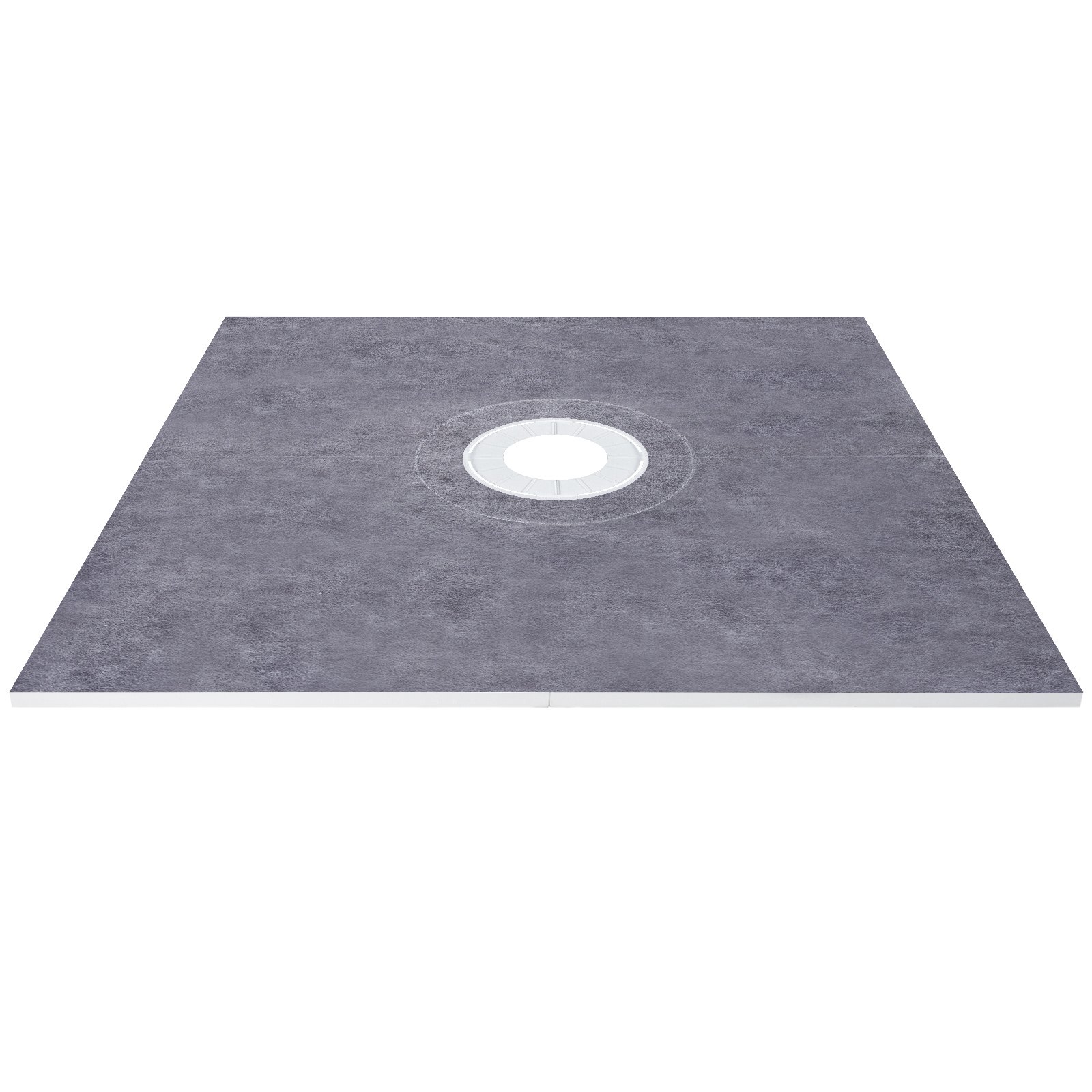 VEVOR Shower Curb Kit, 48\"x48\" Watertight Shower Curb Overlay with 4\" ABS Central Bonding Flange, 4\" Stainless Steel Grate, 2 Cuttable Shower Curb and Trowel, Shower Pan Slope Sticks Fit for Bathr