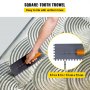 hand using square-tooth trowel for uniform tiling lines - VEVOR shower curb kit.