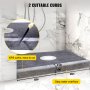 VEVOR Shower Curb Kit, 48\"x72\" Watertight Shower Curb Overlay with 4\" ABS Central Bonding Flange, 4\" Stainless Steel Grate, 2 Cuttable Shower Curb and Trowel, Shower Pan Slope Sticks Fit for Bathr