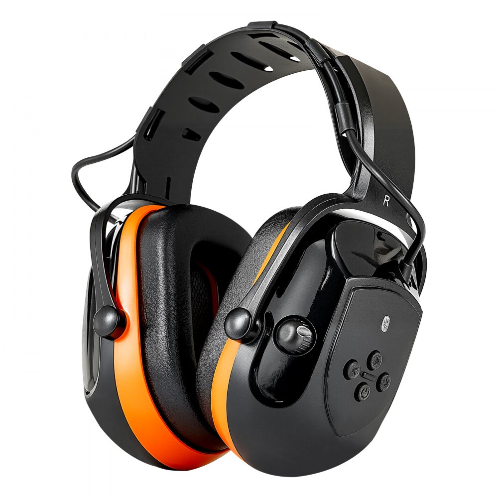 VEVOR Safety Earmuffs, Electronic Ear Muffs with 5.1 Bluetooth Technology Ear Protector, Noise Reduction Headphone NRR23dB, Hearing Protection Earmuffs for Shooting, Manufacturing and Lawn Mowing
