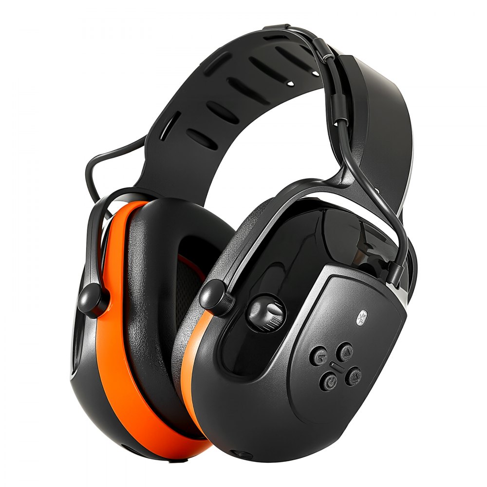 VEVOR Safety Earmuffs, Electronic Ear Muffs with 5.1 Bluetooth Technology Ear Protector, Noise Reduction Headphone NRR23dB, Hearing Protection Earmuffs for Shooting, Manufacturing and Lawn Mowing