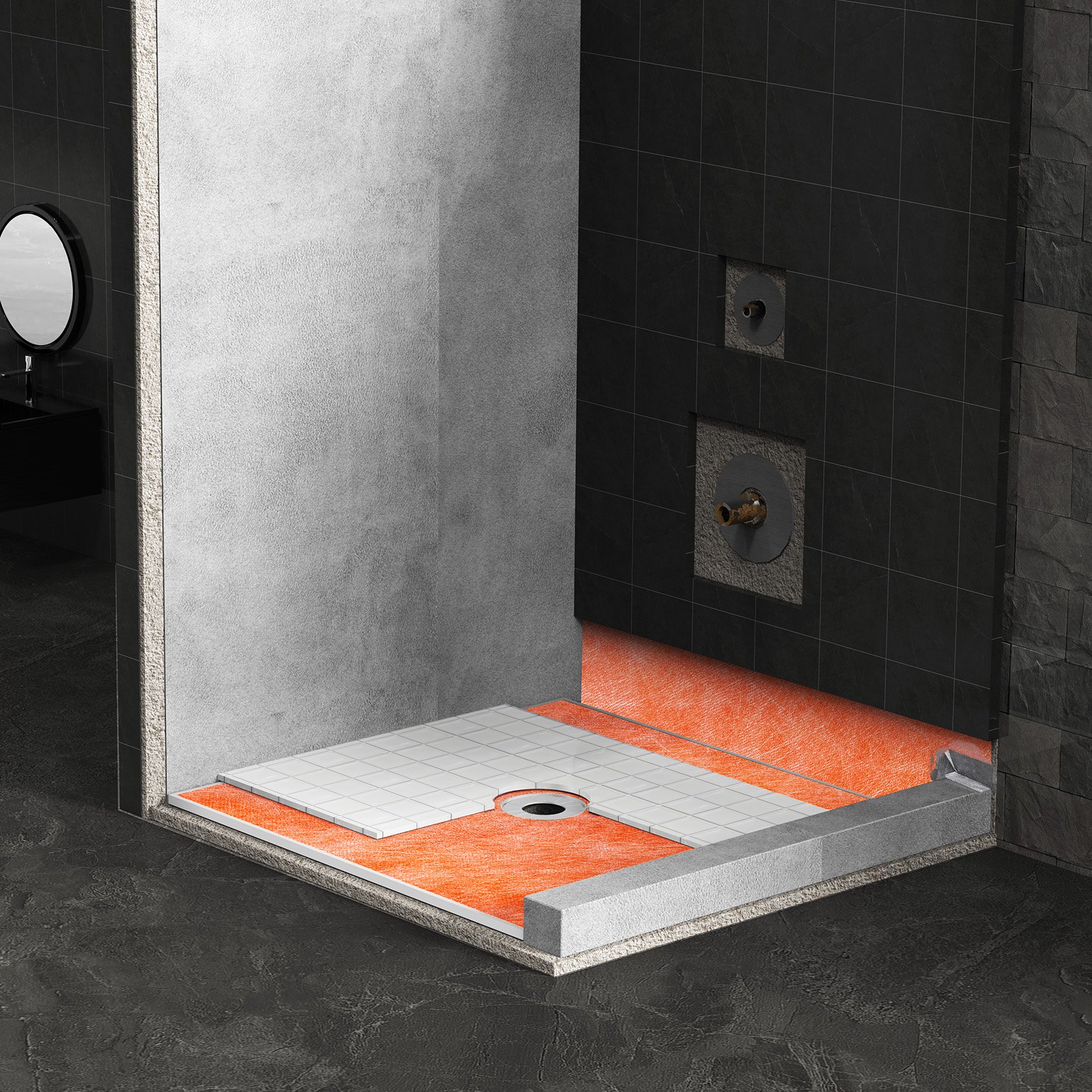 VEVOR Waterproof Membrane for Shower, 0.13 x 30 m 3.84 m² Waterproofing Tile Membrane, 0.5mm Thick Polyethylene Fabric Roll, Easy to Cut for Bathroom, Kitchen, Sauna, Corners, Niches, Tile Joints