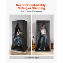 6.56 ft Portable Vocal Booth Recording Booth with Travel Bag for Voiceovers
