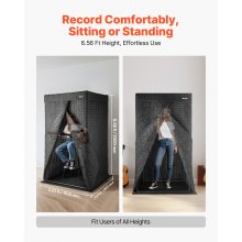 6.56 ft Portable Vocal Booth Pro-Grade Recording Studio for Echo-Free Vocals