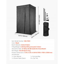 6.56 ft Portable Vocal Booth Pro-Grade Recording Studio for Echo-Free Vocals
