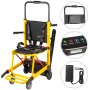 Elektrický invalidní vozík VEVOR na schody 180 kg 396 LBS Nosnost Evakuační schodišťové křeslo EMS Elektrický invalidní vozík pro těžký provoz (žlutý)