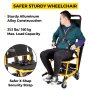 VEVOR Electric Stair Climbing Wheelchair 180kg 396LBS Load Capacity Evacuation Stair Chair EMS Stair Chair Ηλεκτρικό αναπηρικό αμαξίδιο βαρέως τύπου (κίτρινο)