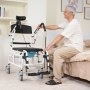 VEVOR Shower Wheelchair 17.5in/44.5 cm Al Alloy Bathroom Wheelchair for Disabled Adult