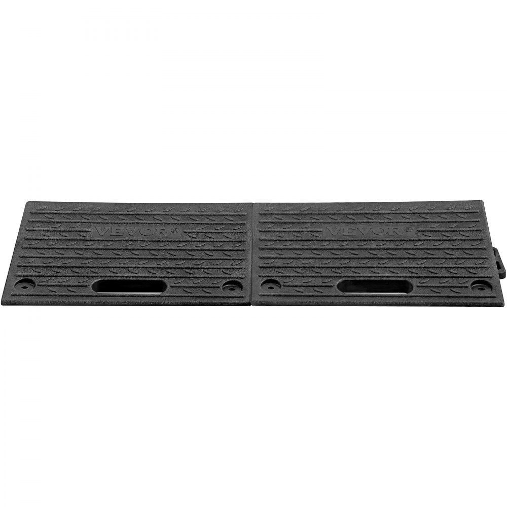 VEVOR rubber threshold ramp with textured surface and pre-drilled holes for easy installation.