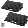 VEVOR 2 x 1-Channel Rubber Threshold Ramp 50 x 32 x 10 cm Wheelchair Ramp Max. Load Capacity up to 5000 kg Kerb Ramp Black Stair Ramp Ideal for Passage Curbs