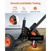 1500lbs 2-in-1 Trailer Dolly 22 and 26 in Adjustable Height 2in Ball with Caster