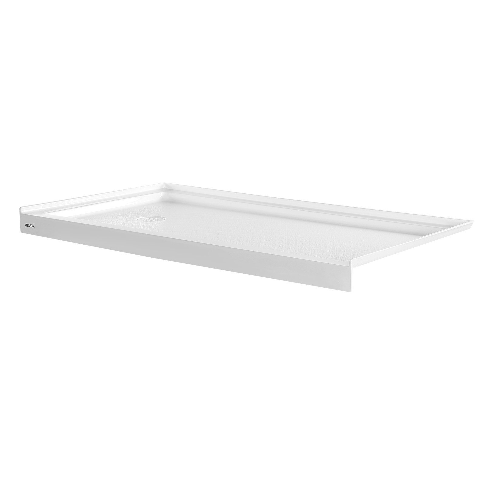VEVOR Shower Pan, 60″ L x 30″ W Single Threshold Shower Base, Rectangle Acrylic & PVC Showering Base in White, Slip-Resistant Showering Pan Bases with Drain & Cover for Bathroom, Left Drain Location
