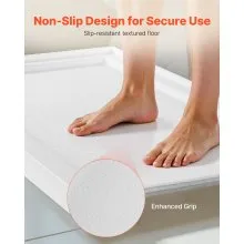 VEVOR Shower Pan 60″ L x 32″ W Single Threshold Shower Base Center Drain