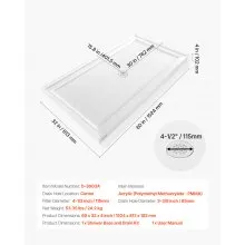 VEVOR Shower Pan 60″ L x 32″ W Single Threshold Shower Base Center Drain