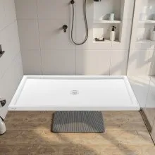 VEVOR Shower Pan 60″ L x 32″ W Single Threshold Shower Base Center Drain