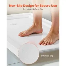 VEVOR Shower Pan 60″ L x 32″ W Single Threshold Shower Base Left Drain Location