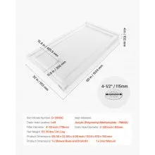 VEVOR Shower Pan 60″ L x 32″ W Single Threshold Shower Base Left Drain Location