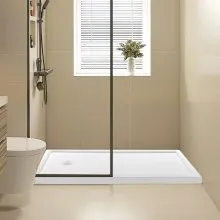 VEVOR Shower Pan 60″ L x 32″ W Single Threshold Shower Base Left Drain Location
