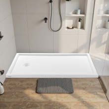 VEVOR Shower Pan 60″ L x 32″ W Single Threshold Shower Base Left Drain Location