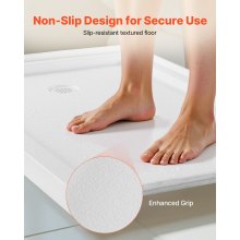 VEVOR Shower Pan, 60″ L x 36″ W Single Threshold Shower Base, Rectangle Acrylic & PVC Showering Base in White, Slip-Resistant Showering Pan Bases with Drain & Cover for Bathroom, Left Drain Location
