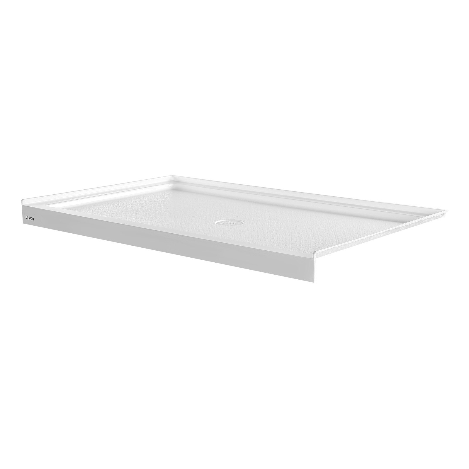 VEVOR Shower Pan, 60″ L x 36″ W Single Threshold Shower Base, Rectangle Acrylic & PVC Showering Base in White, Slip-Resistant Showering Pan Bases with Drain & Cover for Bathroom, Center Drain Location