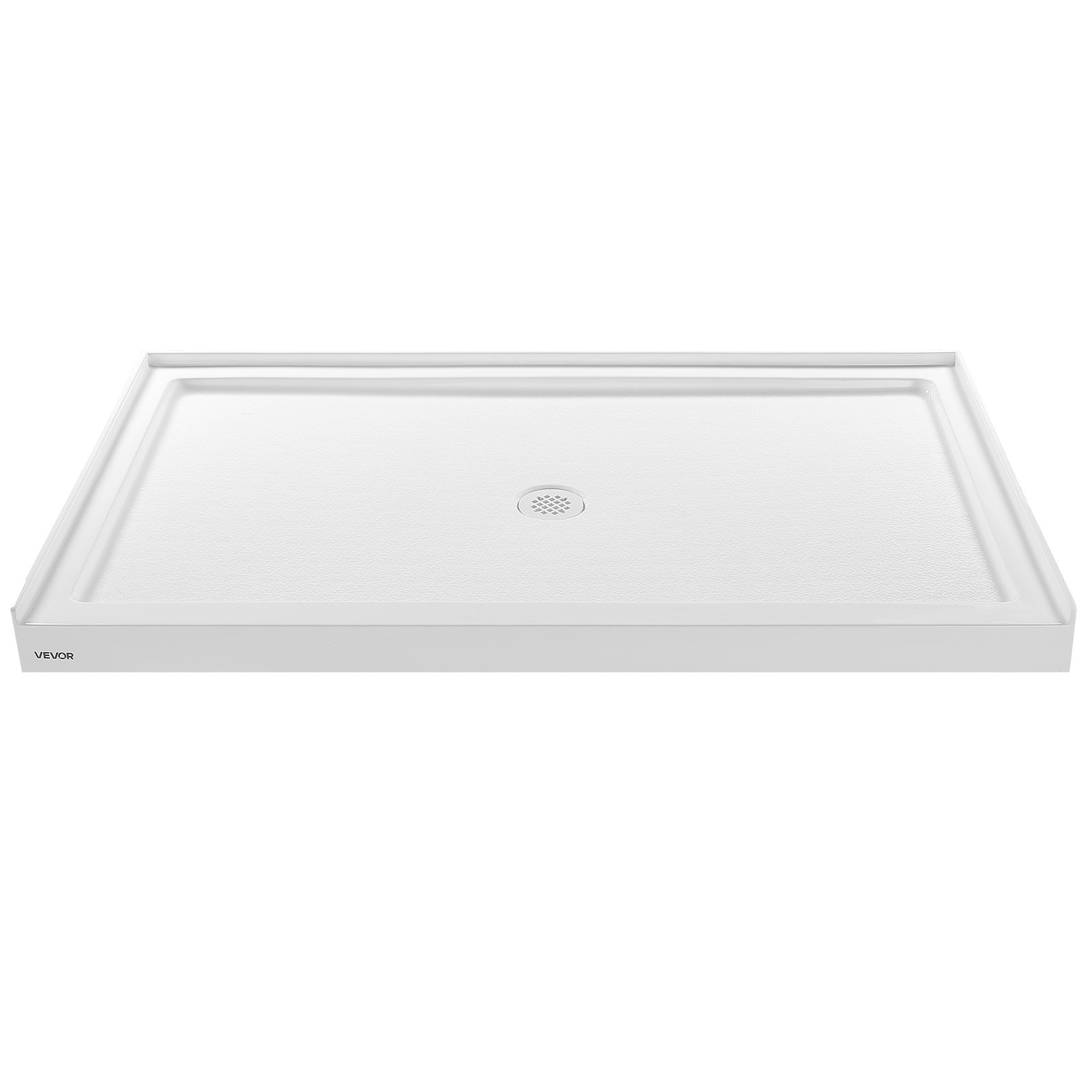 VEVOR Shower Pan, 60″ L x 36″ W Single Threshold Shower Base, Rectangle Acrylic & PVC Showering Base in White, Slip-Resistant Showering Pan Bases with Drain & Cover for Bathroom, Center Drain Location