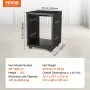 VEVOR 12U AV Rack Stand, 136.08kg Capacity, Network Stereo Recording Studio Rack with Lockable Caster Wheels Round & Square Holes, Special Vent for 482.6 mm Audio Video Musical & IT Equipment Mounting