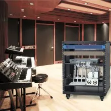 Soporte para rack AV VEVOR 12U con capacidad de 500 lb para estudio de grabación estéreo en red
