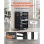 VEVOR 16U AV Rack, 90.7 kg Max Load Capacity, Home Recording Studio Rack with Lockable Caster Wheels, Open Frame Server Cabinet, Special Vent Design, for Audio Video Musical & IT Equipment Mounting