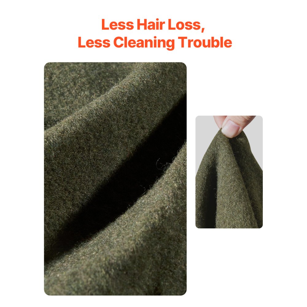 VEVOR Wool Camping Blanket, Large Warm Stadium Blanket, Waterproof & Windproof, Flame Retardant, Great for Outdoors, Picnics, Hiking, Sports Events, Travel, 64" x 88" (80% Wool), Army Green