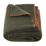 Wool Camping Blanket 64" x 88" Warm for Camping Hiking Travel Army Green