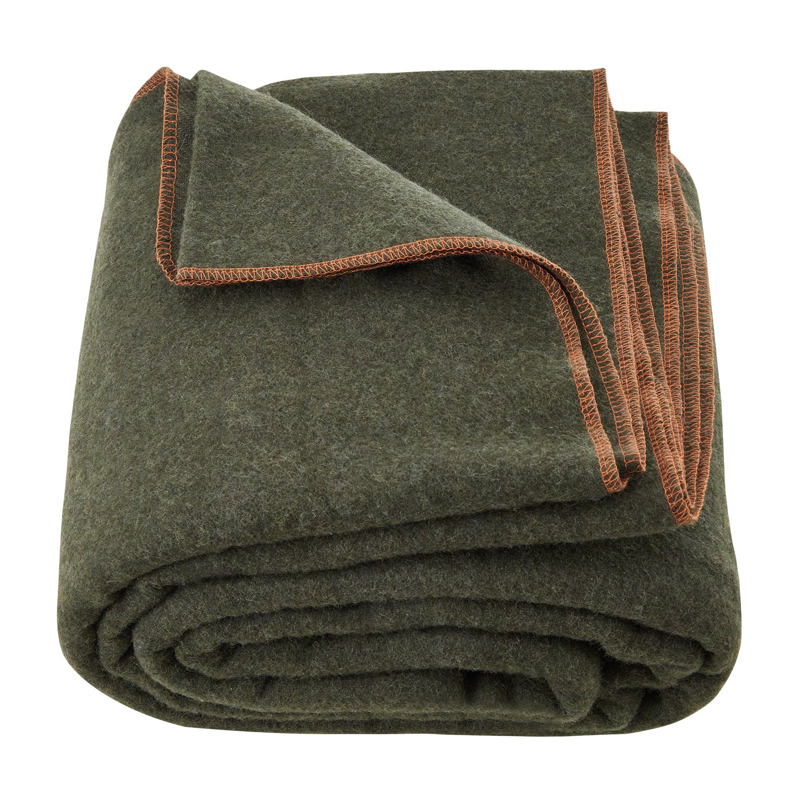 VEVOR Wool Camping Blanket, Large Warm Stadium Blanket, Waterproof & Windproof, Flame Retardant, Great for Outdoors, Picnics, Hiking, Sports Events, Travel, 1.62 m x 2.23 m (80% Wool), Army Green