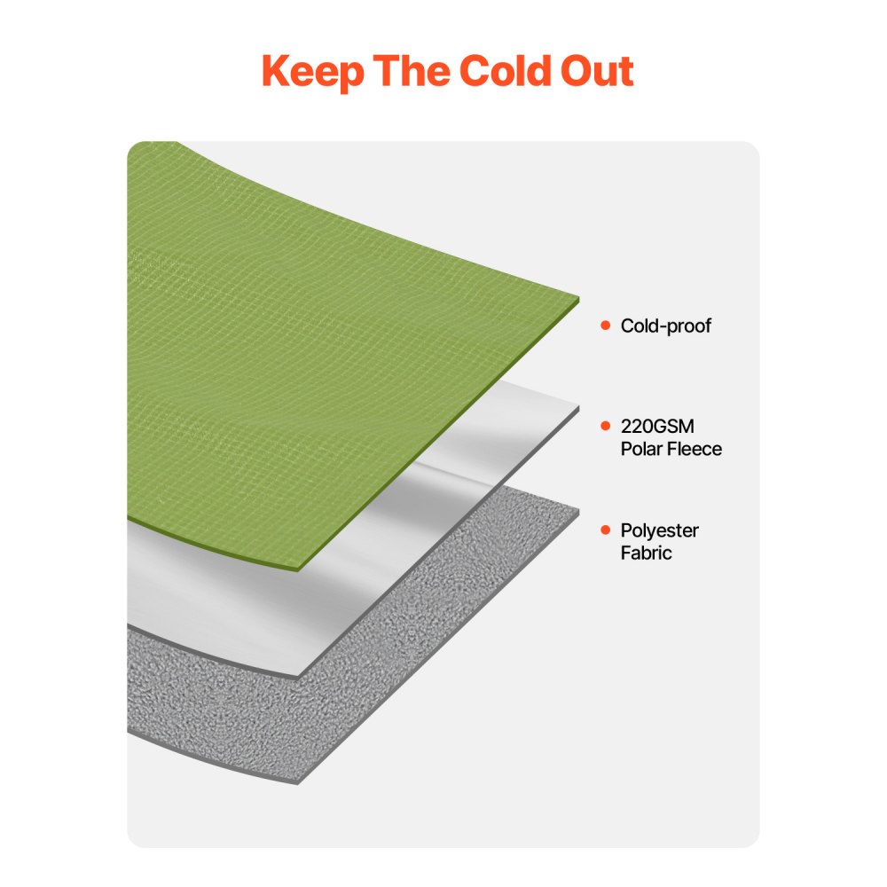 VEVOR Camping Blanket 2x1,5m (79" x 59") Wearable Warm Stadium Blanket Outdoor Light Green