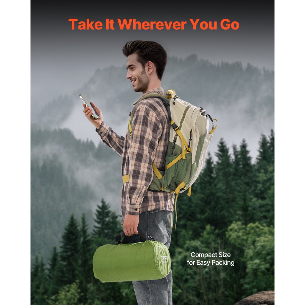 VEVOR Camping Blanket 2x1,5m (79" x 59") Wearable Warm Stadium Blanket Outdoor Light Green
