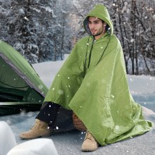 VEVOR Camping Blanket 79" x 59" Wearable Warm Stadium Blanket Outdoor Army Green