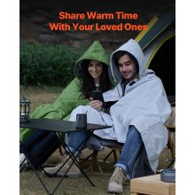 Camping Blanket 79" x 59" Wearable Warm Stadium Blanket Outdoor Light Grey