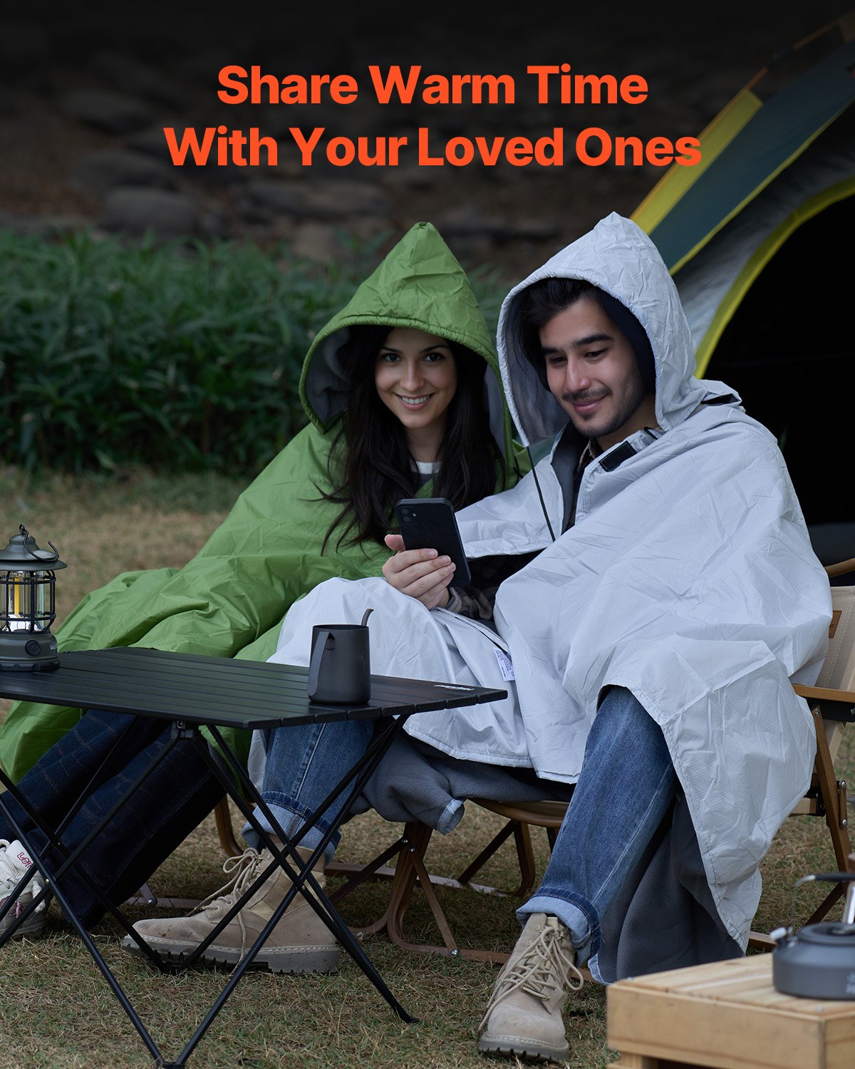 VEVOR Camping Blanket, Large Warm Wearable Stadium Blanket, Waterproof & Windproof, Polyester Fleece, Flame Retardant, Great for Outdoors, Picnics, Hiking, Sports Events, Travel, 79" x 59", Light Grey