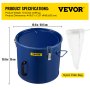 VEVOR Fryer Grease Bucket Oil Disposal Caddy 10 Gal Oil Bucket w/ Lid&Filter Bag