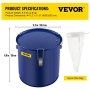 VEVOR Fryer Grease Bucket 6 Gal Oil Disposal Caddy Steel Fryer Oil Bucket w/Rust-proof Coating 22.7L Oil Transport Container w/Lid & Lock Clips Oil Caddy w/Filter Bag For Hot Cooking Oil Filtering