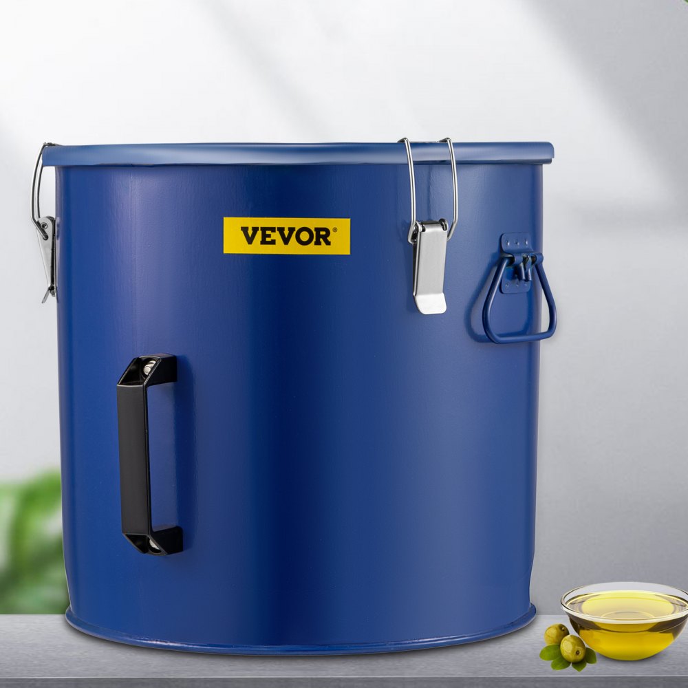 VEVOR Fryer Grease Bucket 8 Gal Oil Disposal Caddy Steel Fryer Oil Bucket w/Rust-proof Coating 30.3L Oil Transport Container w/Lid & Lock Clips Oil Caddy w/Filter Bag For Hot Cooking Oil Filtering