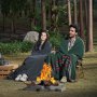 VEVOR Wool Camping Blanket 1,62x2,23 m (64" x 88") Warm for Camping Hiking Travel Texture