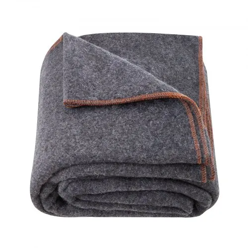 VEVOR Wool Camping Blanket, Large Warm Stadium Blanket, Waterproof & Windproof, Flame Retardant, Great for Outdoors, Picnics, Hiking, Sports Events, Travel, 64" x 88" (80% Wool), Light Grey