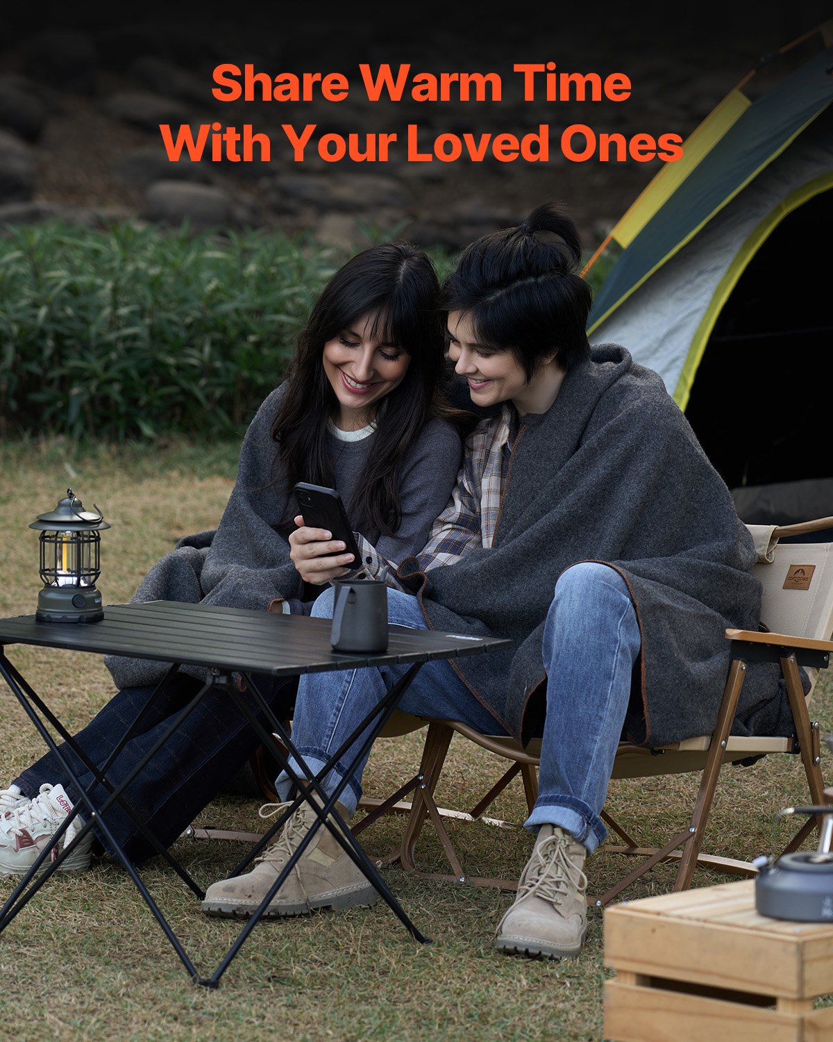 VEVOR Wool Camping Blanket, Large Warm Stadium Blanket, Waterproof & Windproof, Flame Retardant, Great for Outdoors, Picnics, Hiking, Sports Events, Travel, 1.62 m x 2.23 m (80% Wool), Light Grey