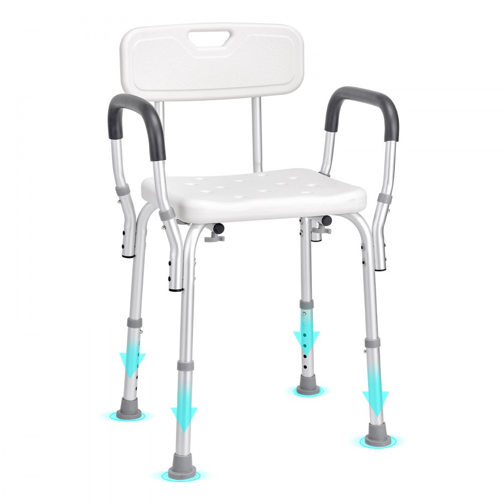 Silla de inodoro y silla de ducha para personas mayores, soporta 350  libras, con asiento de PVC y marco de aluminio