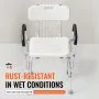 VEVOR Shower Chair, Shower Seat with Back, Adjustable Height Shower Stool, Shower Chair for Inside Shower Bathtub, Non-slip Bathroom Bench Bath Chair for Elderly Disabled Handicap, 158.8 kg Capacity